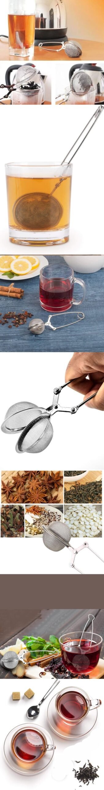 Turk Kıskaçlı Bitki Çayı Filtresi Top Çay Demliği Çay Filtresi Maşası - Görsel 2