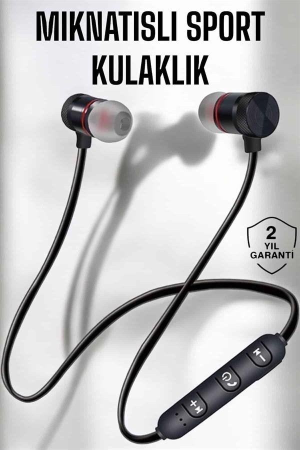 Kablolu Mıknatıslı Sport Kulaklık Bluetooth Bağlantılı - Görsel 2