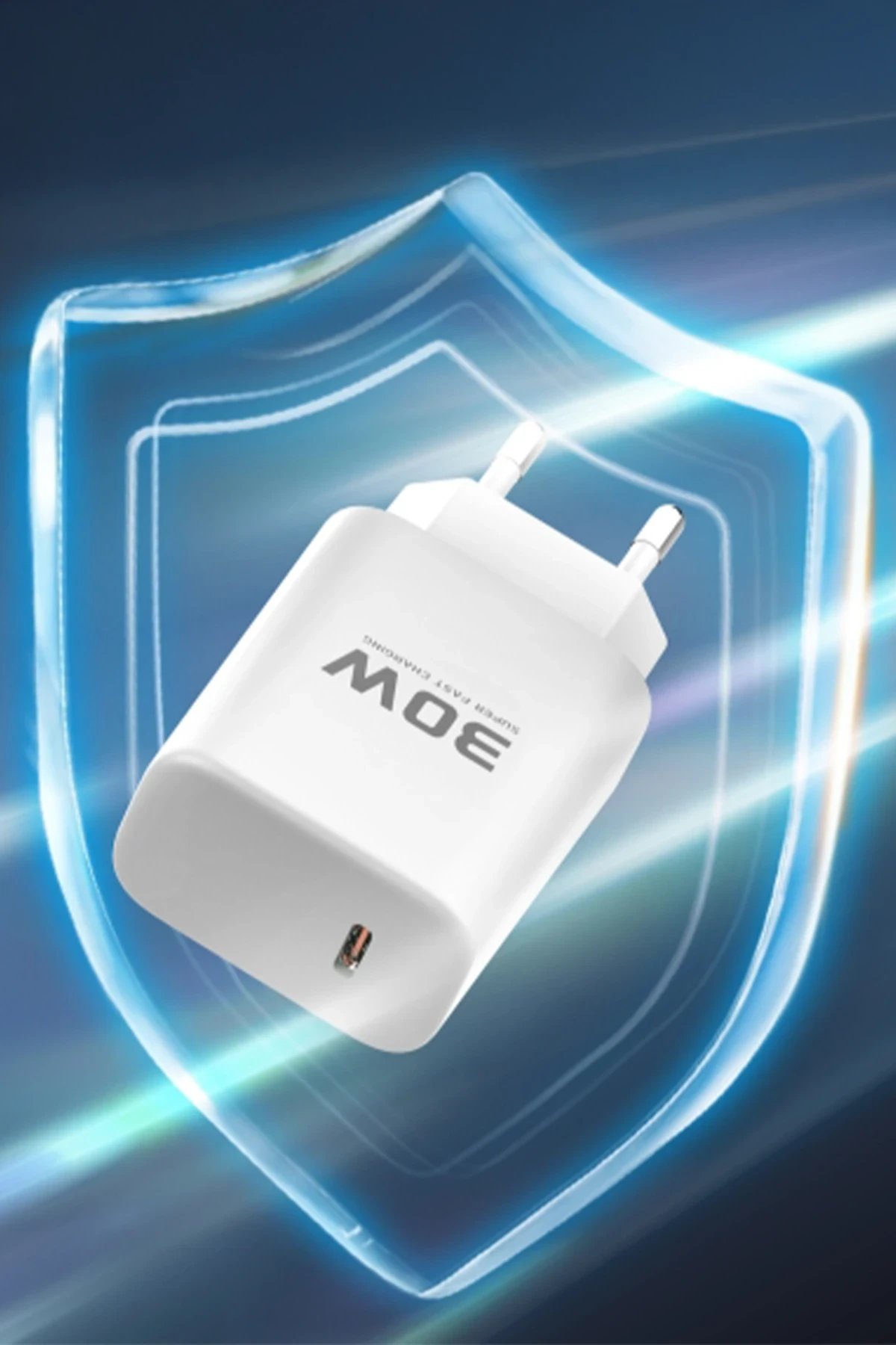 JK89 30W Type-C Çıkışlı Ekstra DC67 1M Type-C to Type-C Kablolu PD Şarj Cihazı - Beyaz-(5796) - Görsel 3