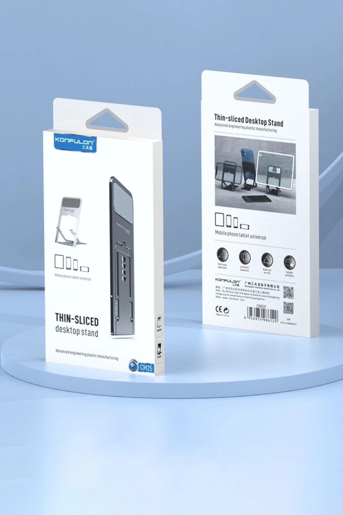 CM25 Ayarlanabilir Katlanabilir Masaüstü Telefon Tutucu - Siyah-(5796) - Görsel 5