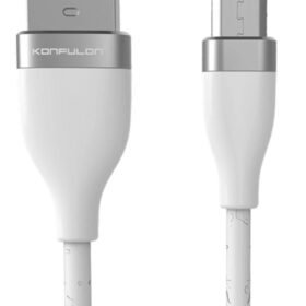 S82 Seramik Uçlu Micro USB Kablo 1M 3.1A - Beyaz-(5796)