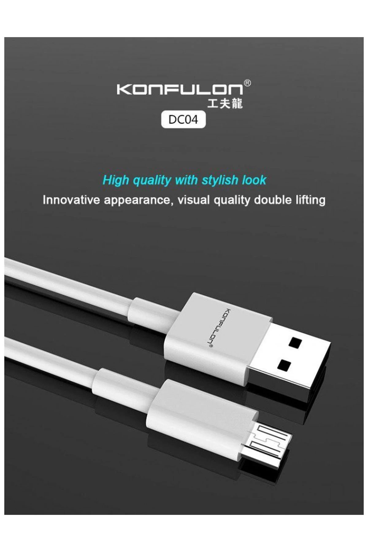 DC04 Süper Hızlı Micro USB Kablo 1M 2A-(5796) - Görsel 2