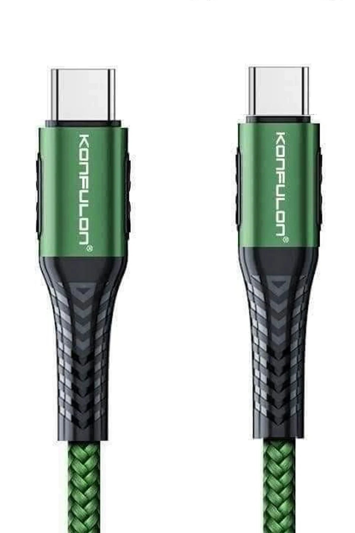 DC43 Type-C to Type-C 1M Örgü 60W Hızlı Şarj Kablo - Yeşil-(5796)