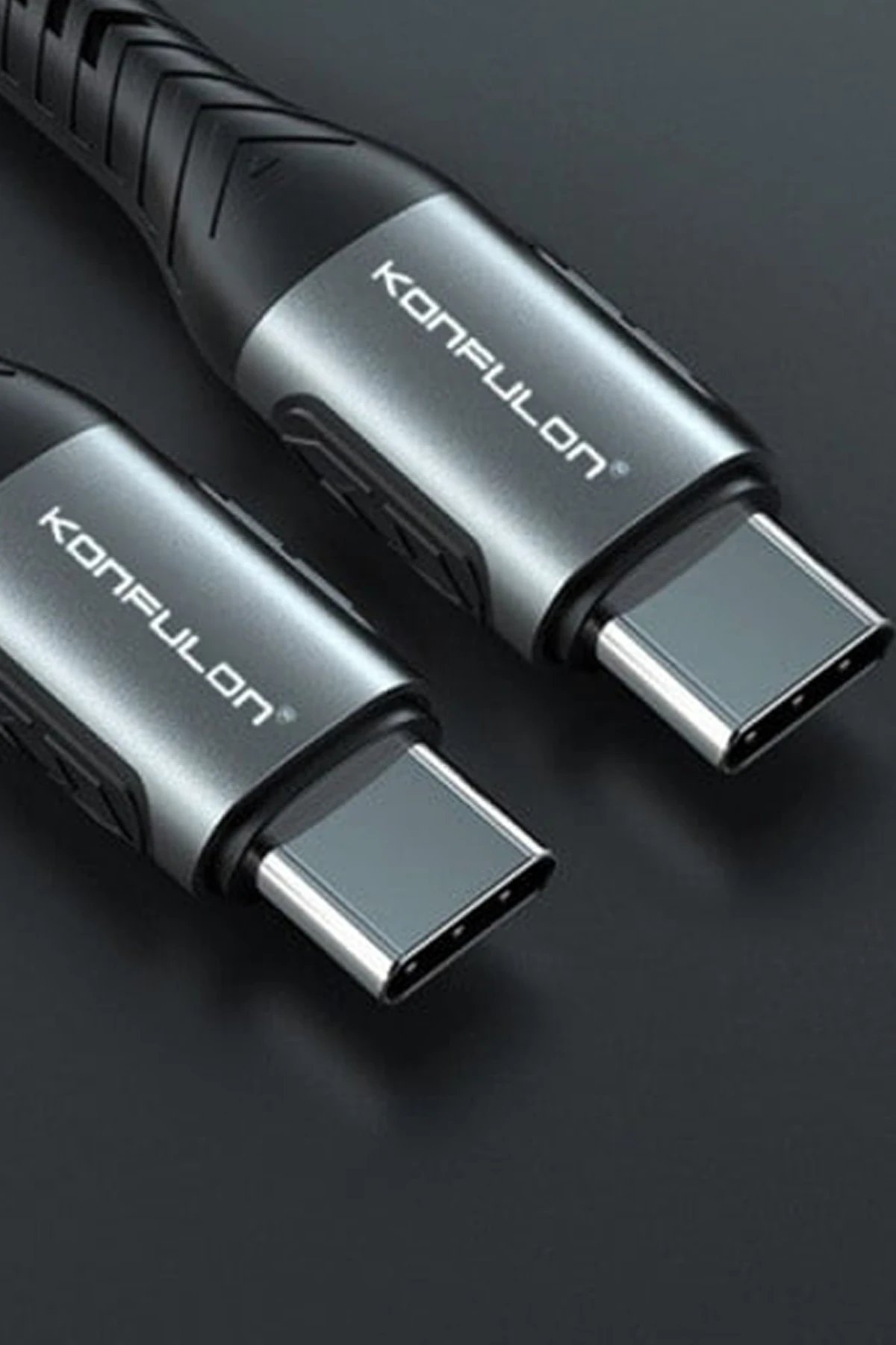 DC43 Type-C to Type-C 1M Örgü 60W Hızlı Şarj Kablo - Yeşil-(5796) - Görsel 3