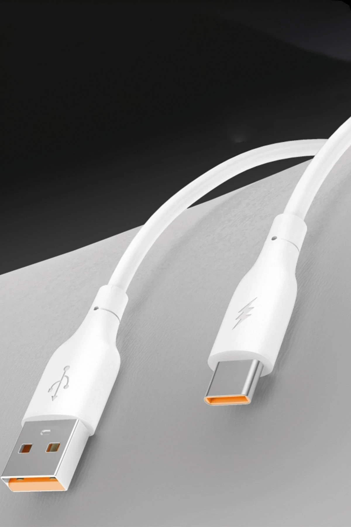 DC65 USB to Type-C 1M 3.0A Hızlı Şarj Kablo - Beyaz-(5796) - Görsel 2