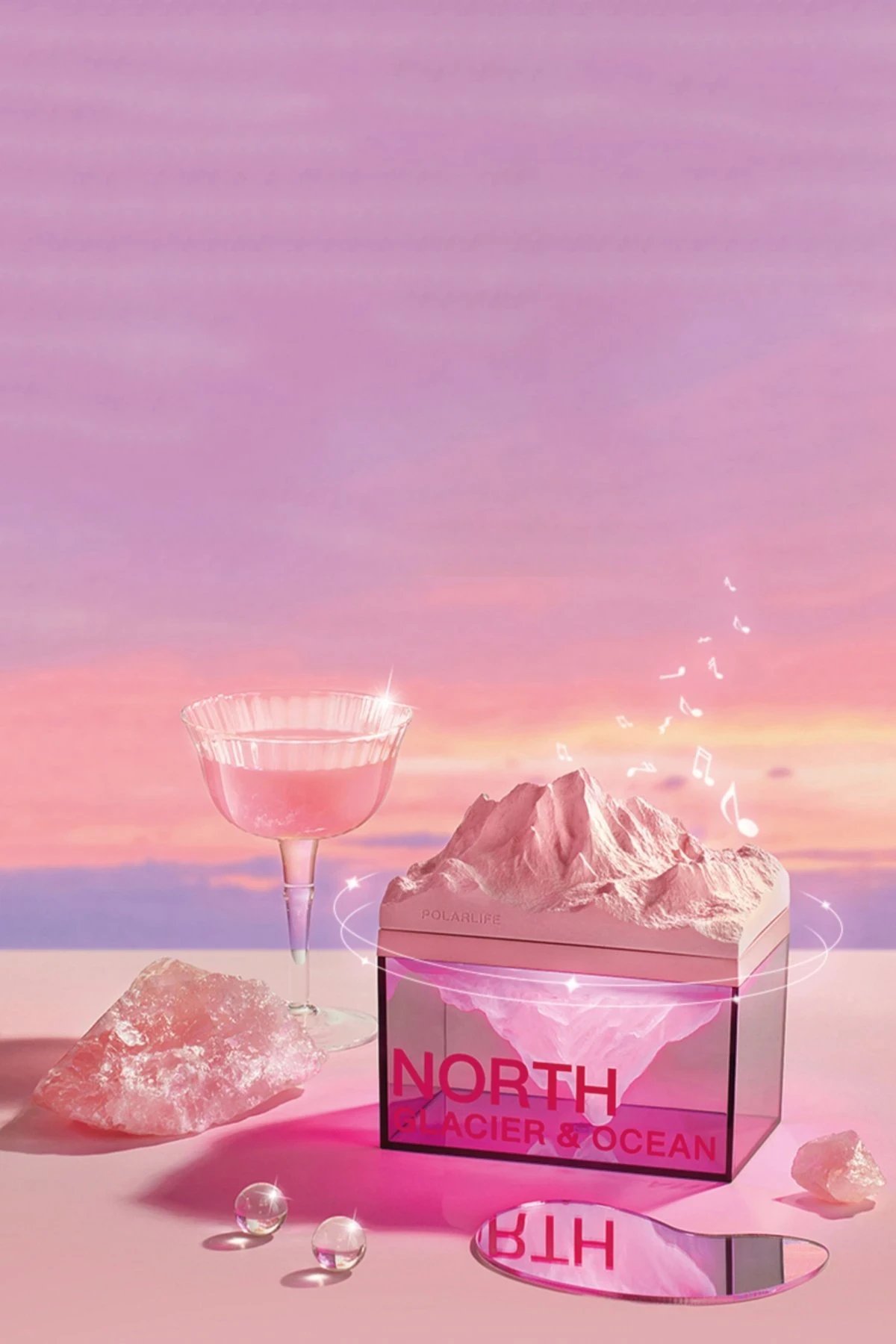 Z4 Kuzey Okyanus Temalı Gece Lambası Özellikli BT Kablosuz Hoparlör - Pembe-(5796) - Görsel 2