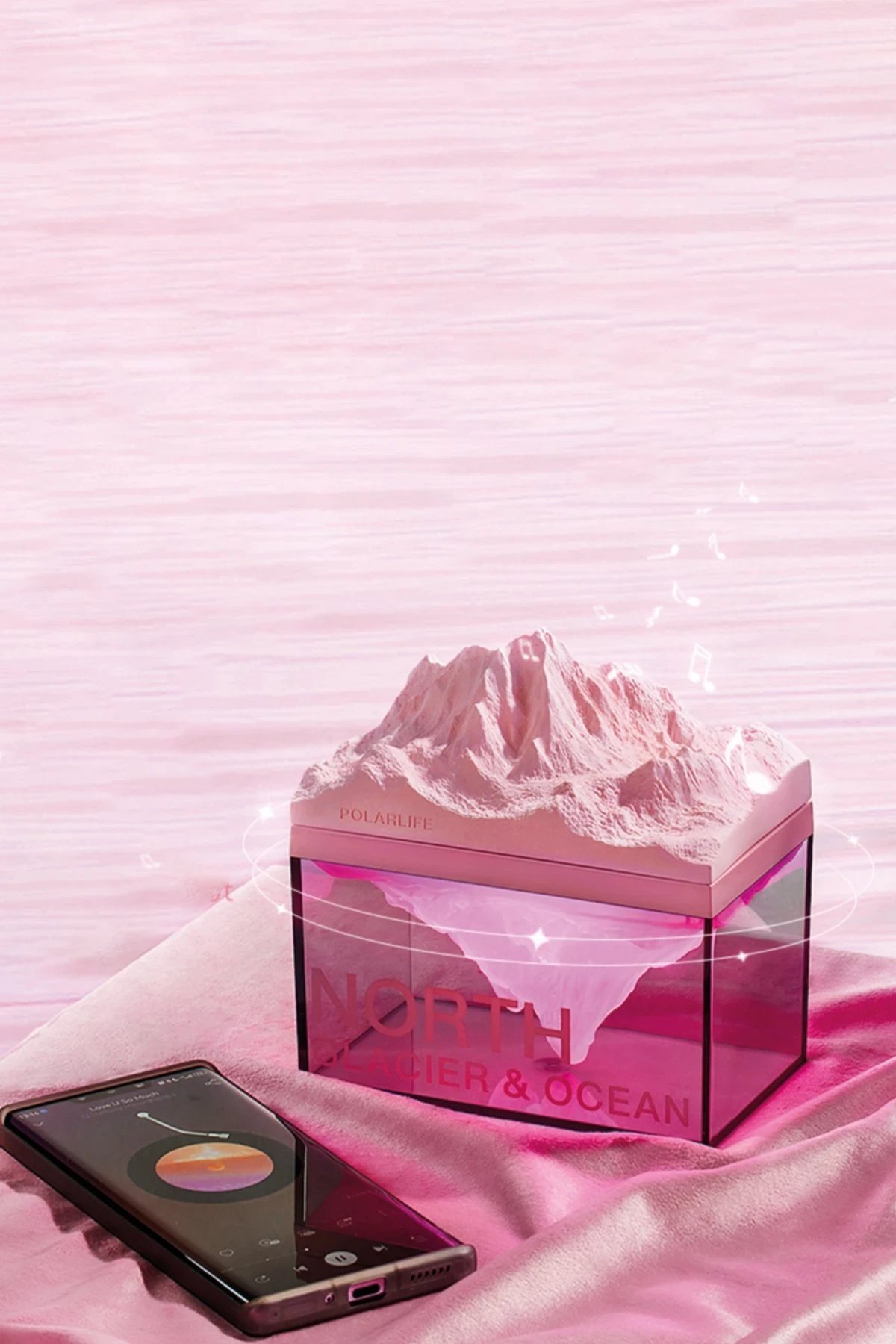 Z4 Kuzey Okyanus Temalı Gece Lambası Özellikli BT Kablosuz Hoparlör - Pembe-(5796) - Görsel 3