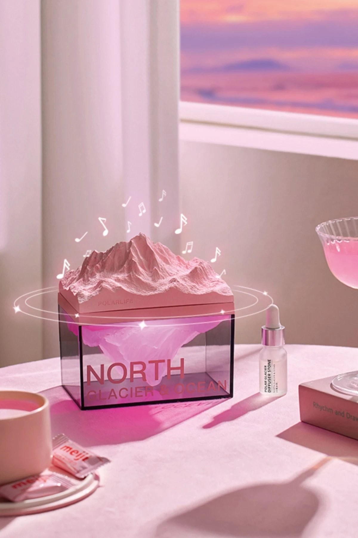 Z4 Kuzey Okyanus Temalı Gece Lambası Özellikli BT Kablosuz Hoparlör - Pembe-(5796) - Görsel 5