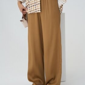 Lastikli Pantolon - Taba