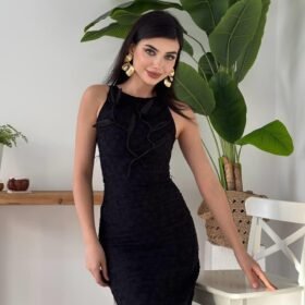 Lers Çiçek Detaylı Elbise