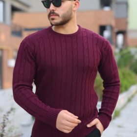 Erkek örgü Desen Bisiklet Yaka Kazak