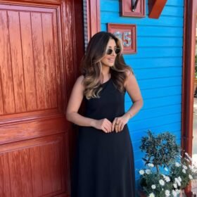 Kadın Kolsuz Etek Ucu Lazer Kesim çiçek Desenli Midi Boy Janjan Krep Elbise