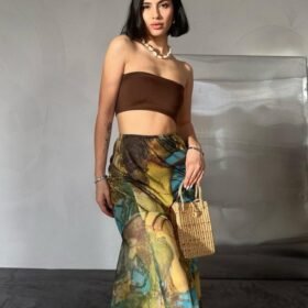 Desenli Baskılı Lastikli Etek