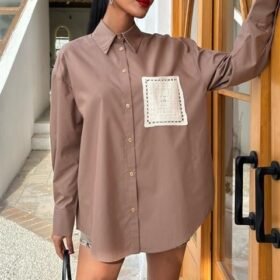 Süzine Cepli Arkası Yırtmaçlı Oversize Gömlek 3420