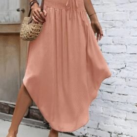 Kadın Yüksek Bel Belden Bağlamalı Asimetrik Kesim Detaylı Sandy Etek