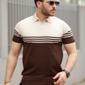 Erkek Yakalı Parça Renk Kısa Kollu T-shirt