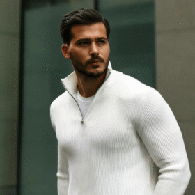 Erkek Balıkçı Zip Yaka Uzun Kollu Triko