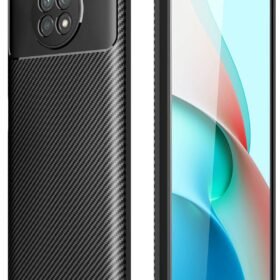 Xiaomi Redmi Note 9 5G Kılıf Auto Focus Karbon Kapak - Siyah-(5796)