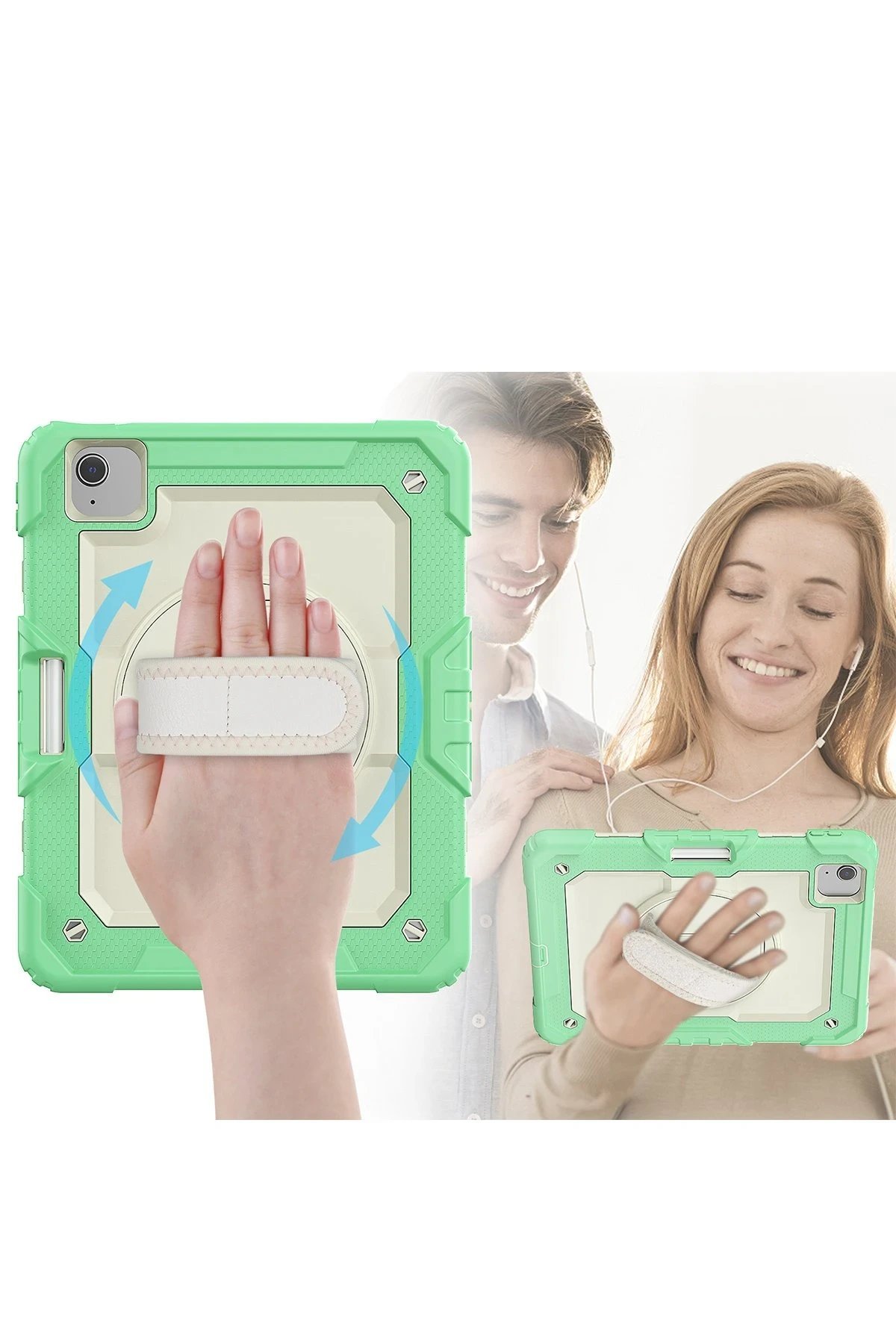 iPad Pro 11 (2020) Kılıf Strap New Tablet Kapak - Yeşil-(5796) - Görsel 2
