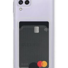 Samsung Galaxy A22 Kılıf Kart Şeffaf Silikon - Şeffaf-(5796)