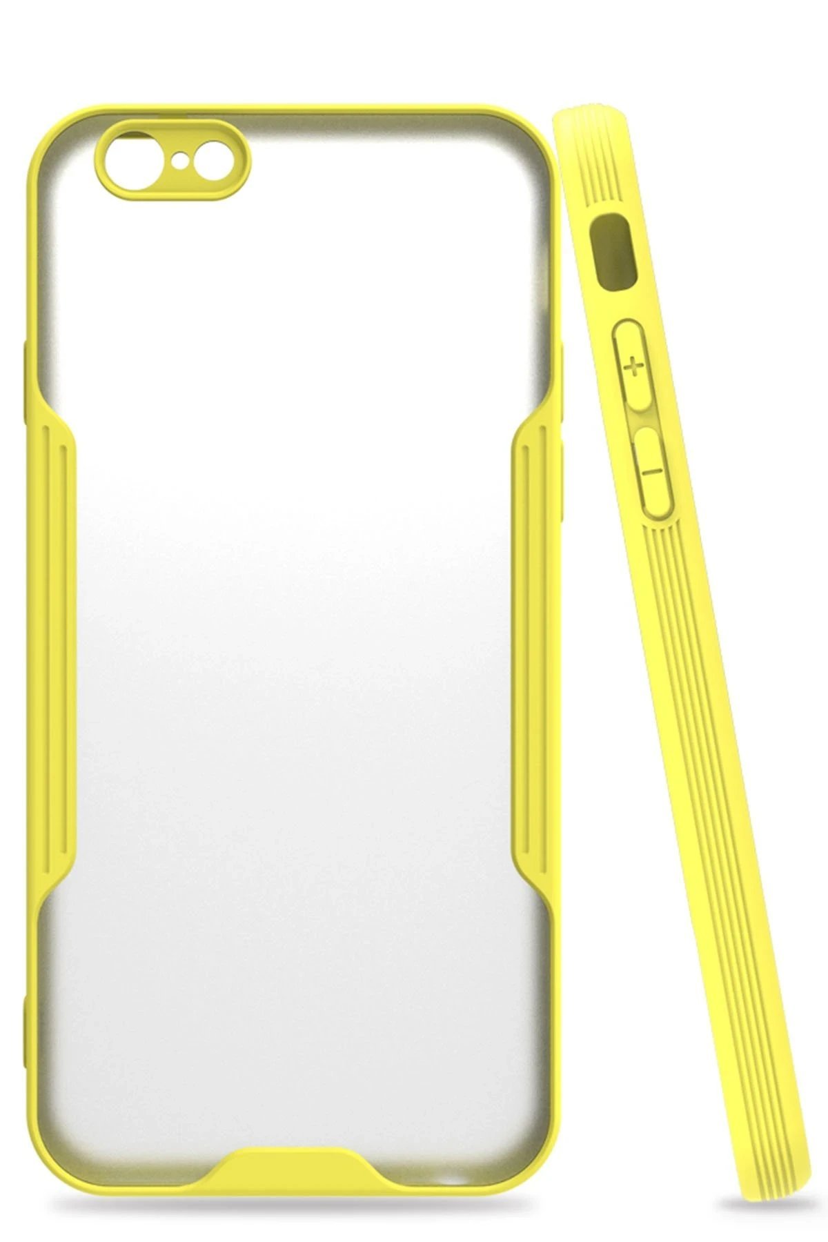 iPhone 6 Kılıf Platin Silikon - Sarı-(5796)
