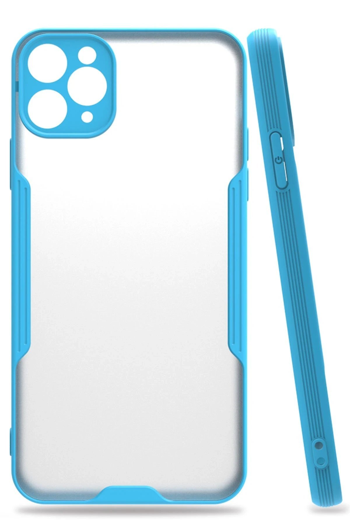 iPhone 11 Pro Kılıf Platin Silikon - Mavi-(5796)