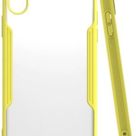 iPhone X Kılıf Platin Silikon - Sarı-(5796)