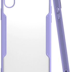 iPhone X Kılıf Platin Silikon - Lila-(5796)