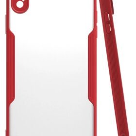 iPhone XS Max Kılıf Platin Silikon - Kırmızı-(5796)