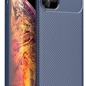 iPhone 11 Pro Max Kılıf Auto Focus Karbon Kapak - Lacivert-(5796)