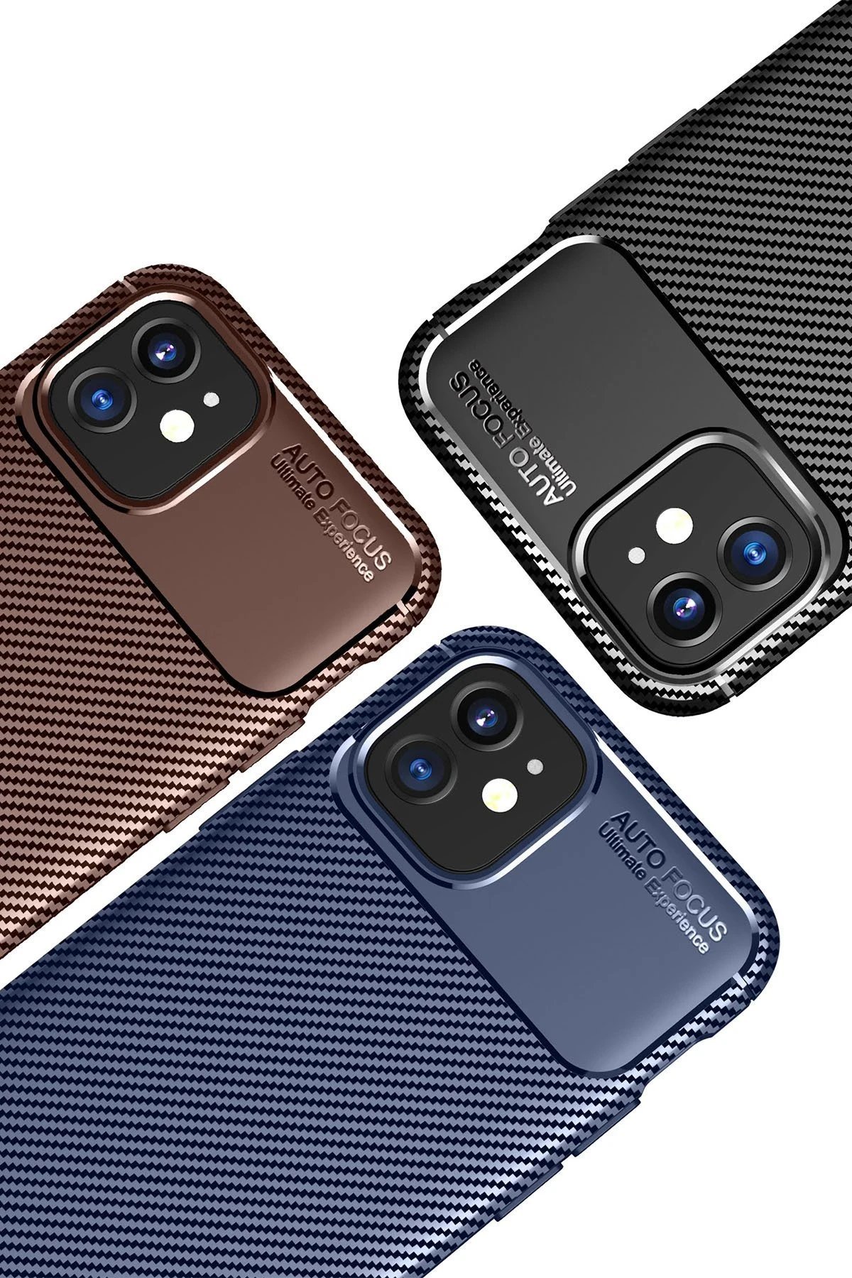 iPhone 12 Mini Kılıf Auto Focus Karbon Kapak - Siyah-(5796) - Görsel 3