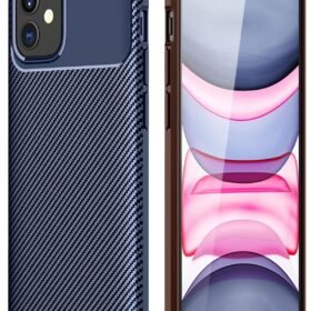 iPhone 12 Mini Kılıf Auto Focus Karbon Kapak - Lacivert-(5796)