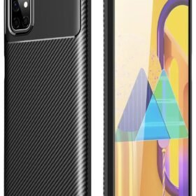 Samsung Galaxy M51 Kılıf Auto Focus Karbon Kapak - Siyah-(5796)