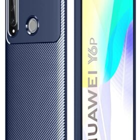 Huawei Y6P Kılıf Auto Focus Karbon Kapak - Lacivert-(5796)