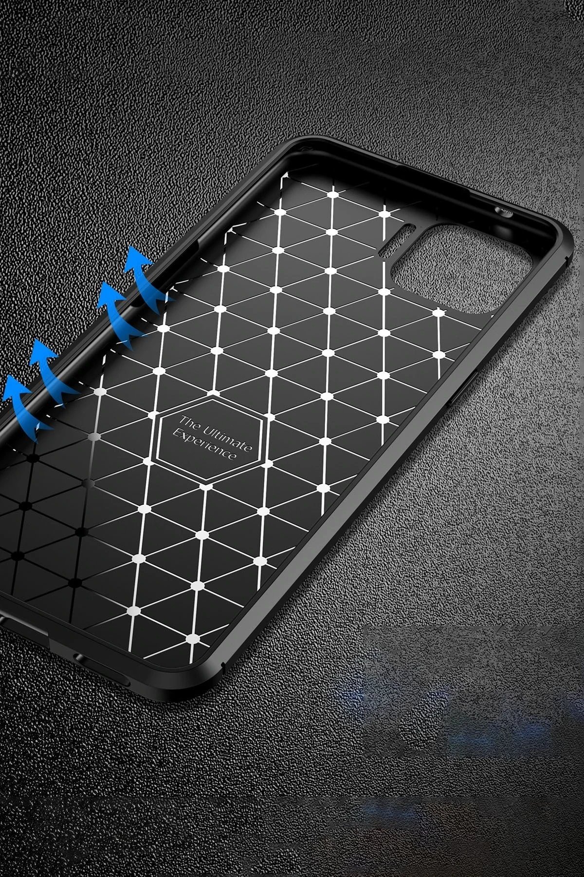 Oppo Reno 4 Lite Kılıf Auto Focus Karbon Kapak - Kahverengi-(5796) - Görsel 4