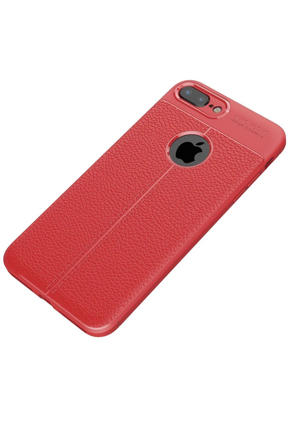 iPhone 7 Plus Kılıf Auto Focus Kapak - Kırmızı-(5796) - Görsel 2