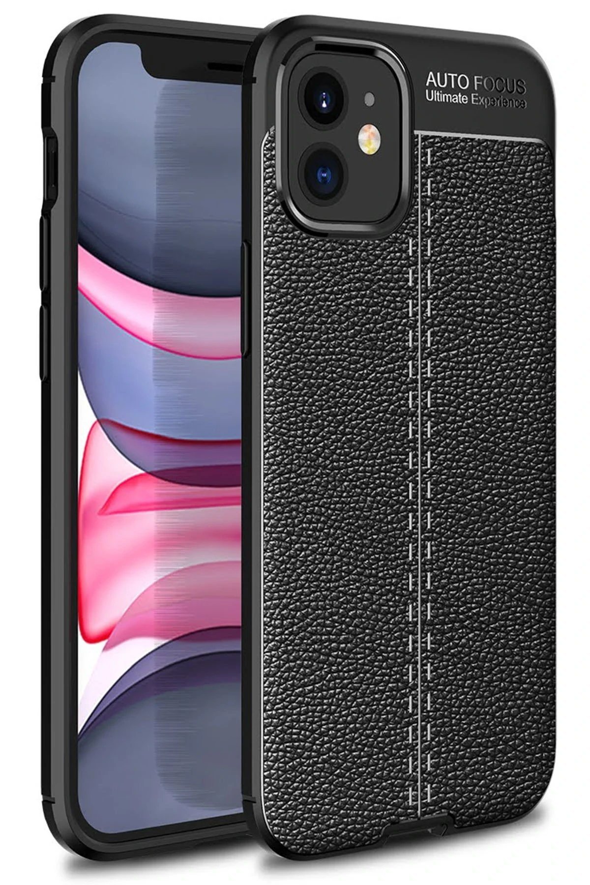 iPhone 12 Mini Kılıf Auto Focus Kapak - Siyah-(5796)