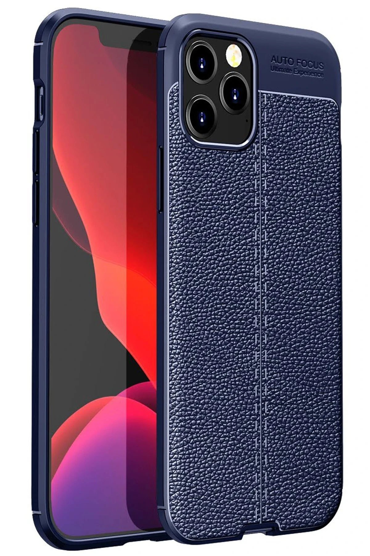 iPhone 12 Pro Kılıf Auto Focus Kapak - Lacivert-(5796)