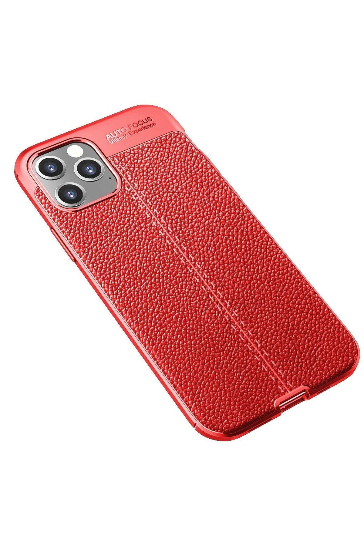 iPhone 12 Pro Kılıf Auto Focus Kapak - Kırmızı-(5796) - Görsel 2