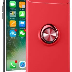 iPhone 7 Plus Kılıf Range Yüzüklü Silikon - Kırmızı-(5796)