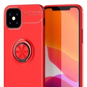 iPhone 12 Mini Kılıf Range Yüzüklü Silikon - Kırmızı-(5796)