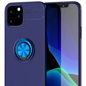 iPhone 12 Kılıf Range Yüzüklü Silikon - Mavi-(5796)