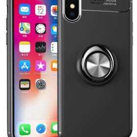 iPhone XS Max Kılıf Range Yüzüklü Silikon - Siyah-(5796)