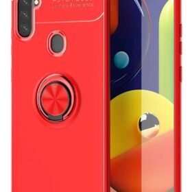 Samsung Galaxy A11 Kılıf Range Yüzüklü Silikon - Kırmızı-(5796)