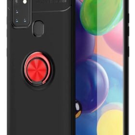 Samsung Galaxy M31 Kılıf Range Yüzüklü Silikon - Siyah-Kırmızı-(5796)