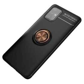 Samsung Galaxy M31S Kılıf Range Yüzüklü Silikon - Siyah-Gold-(5796)