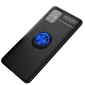 Samsung Galaxy M31S Kılıf Range Yüzüklü Silikon - Siyah-Mavi-(5796)