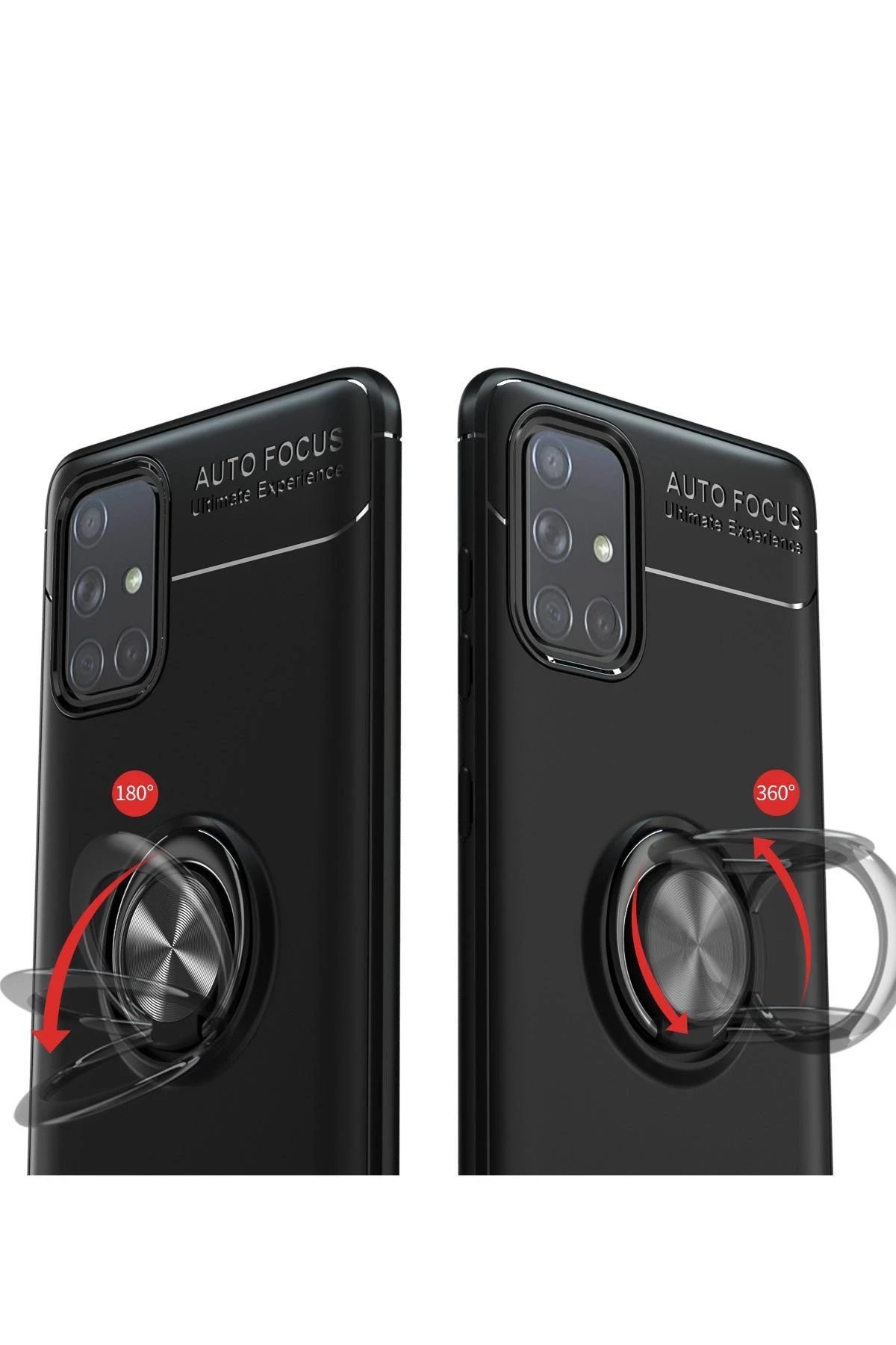 Samsung Galaxy M31S Kılıf Range Yüzüklü Silikon - Siyah-Mavi-(5796) - Görsel 2