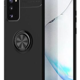 Samsung Galaxy Note 20 Kılıf Range Yüzüklü Silikon - Siyah-(5796)