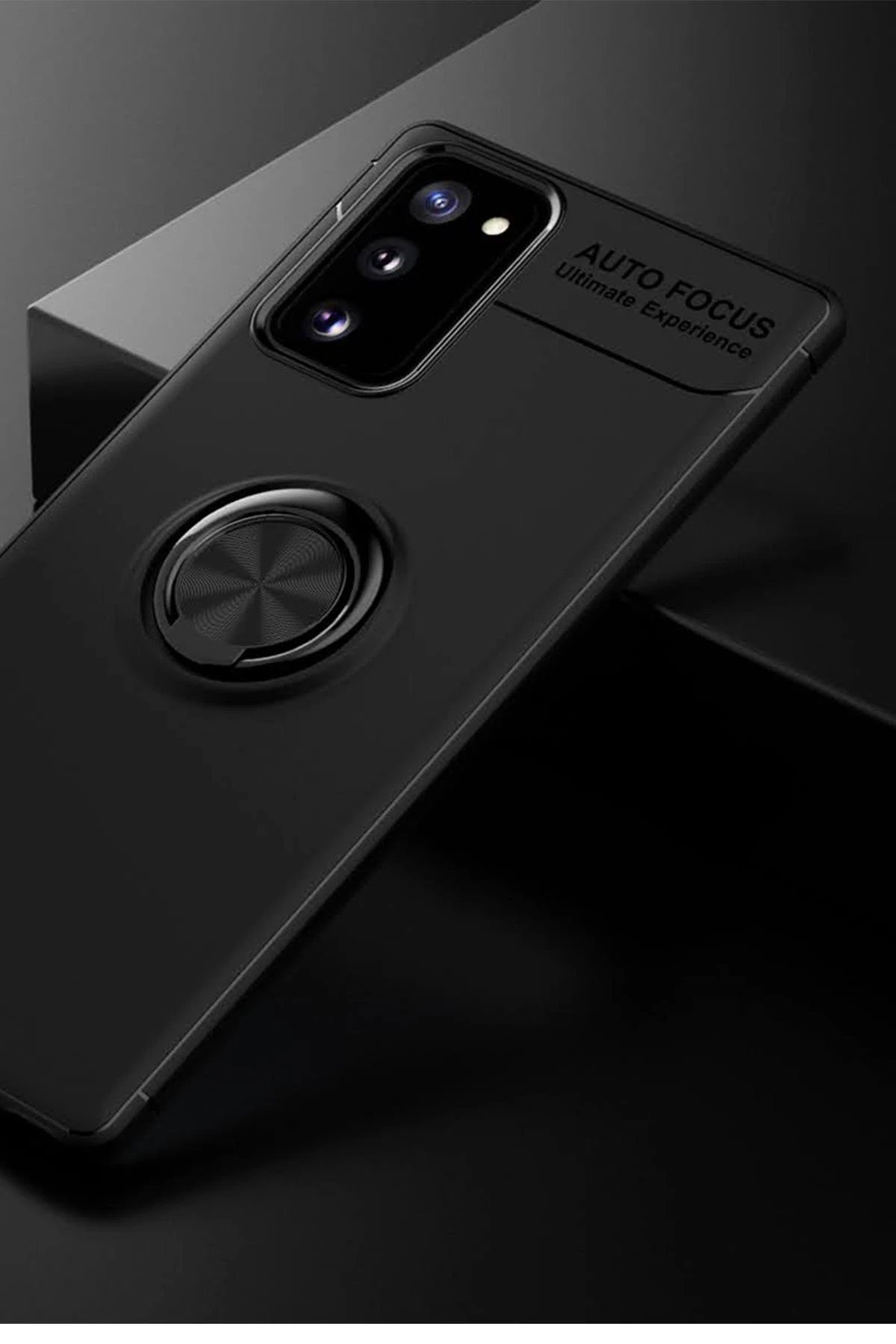 Samsung Galaxy Note 20 Kılıf Range Yüzüklü Silikon - Siyah-(5796) - Görsel 2